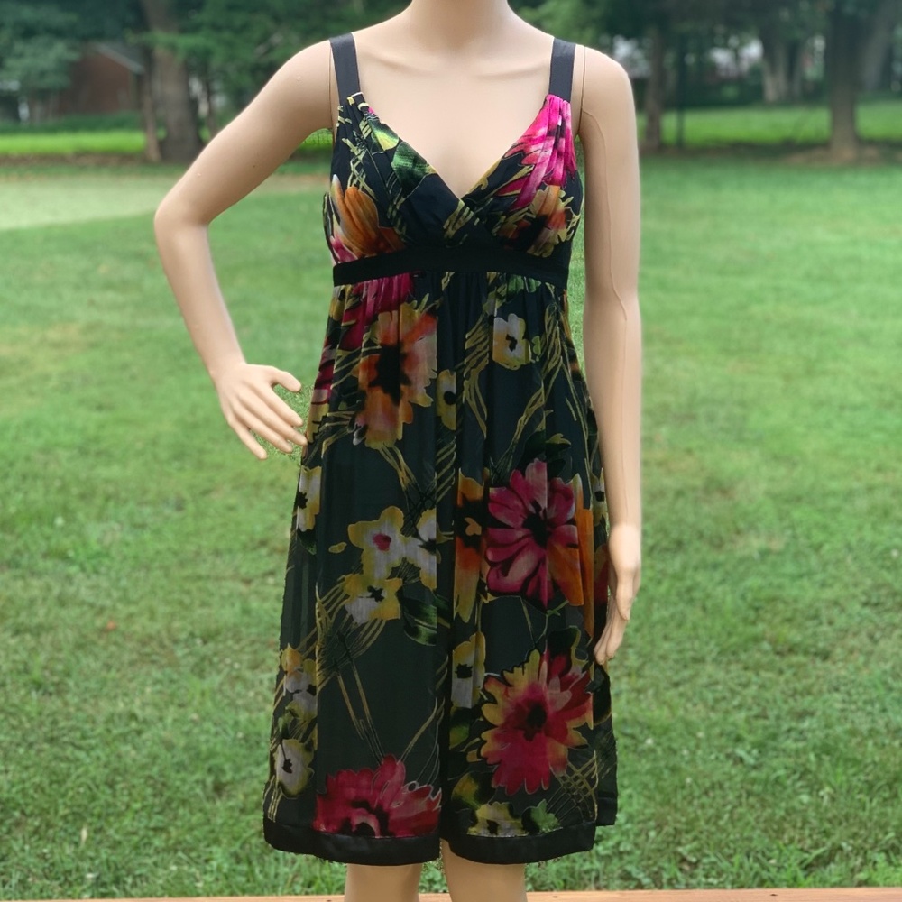 Sue Wong Silk Velour Burnout Sun Cocktail Dress